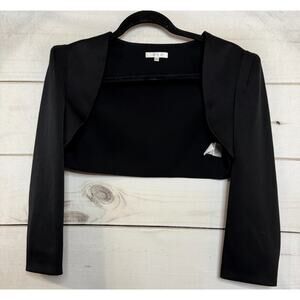 Paule Ka 42 Black Cropped Formal Jacket Party Night Out Chic Classy